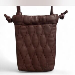 Burgundy Quilted Leather Crossbody Bag